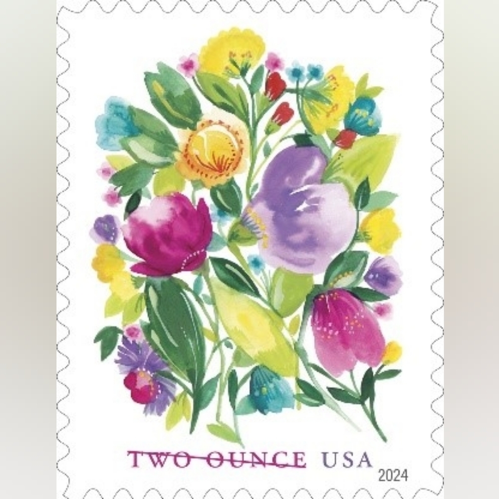 100 Wedding Blooms 2‎ Ounce Forever 2024 Postage Stamps USPS Heavy Invitations